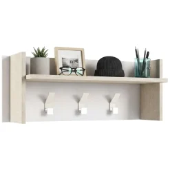 Mobile per ingresso minimal sospeso bianco e rovere 90x34h cm - Angry