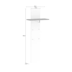 Mobile per ingresso sospeso bianco lucido e acero 50x140h cm - Etesia