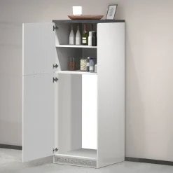 Mobile portafrigo 2 ante 60x165h cm bianco lucido e ardesia - Mesarthim