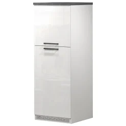 Mobile portafrigo 2 ante 60x165h cm bianco lucido e ardesia - Mesarthim