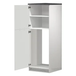 Mobile portafrigo 2 ante 60x165h cm bianco lucido e ardesia - Mesarthim