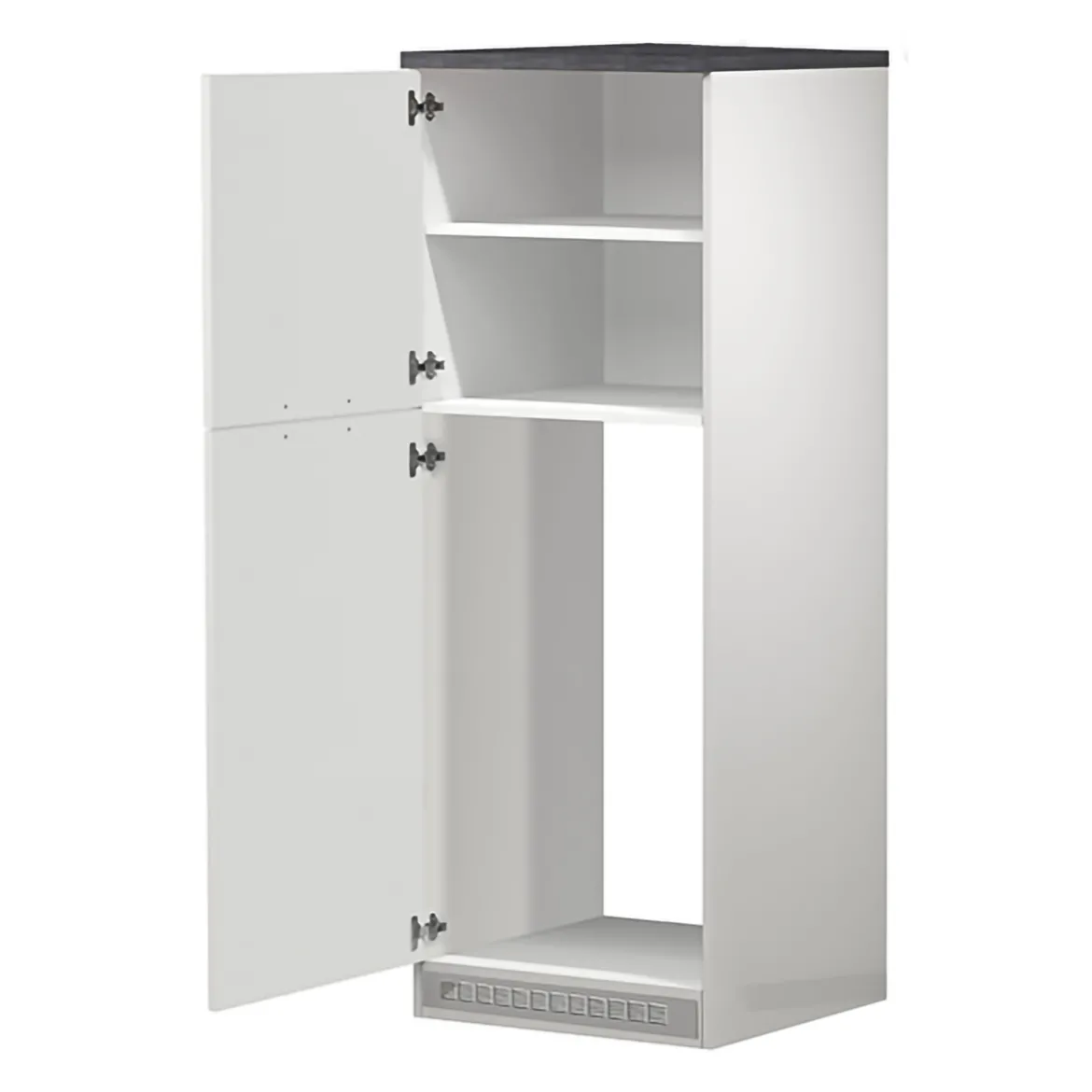 Mobile portafrigo 2 ante 60x165h cm bianco lucido e ardesia - Mesarthim