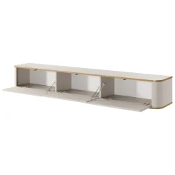 Mobile Porta tv Beige Cashmere oro 3 Ripiani 4 Ante 181x39x62h cm, con led - Kalerora