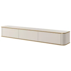 Mobile Porta tv Beige Cashmere oro 3 Ripiani 4 Ante 181x39x62h cm, con led - Kalerora