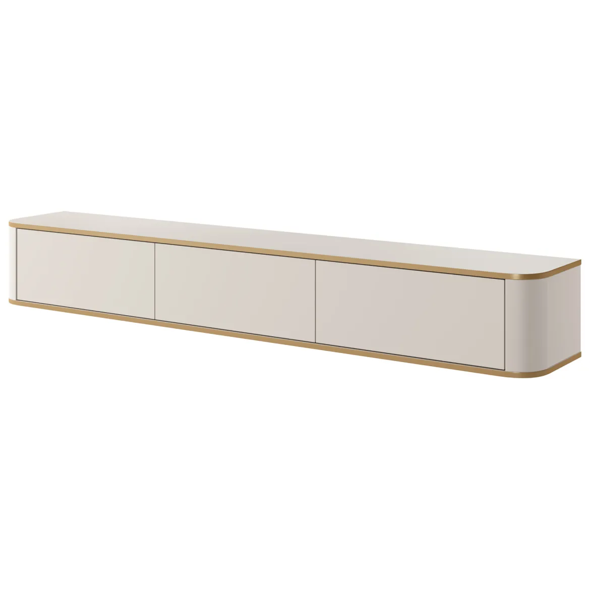 Mobile Porta tv Beige Cashmere oro 3 Ripiani 4 Ante 181x39x62h cm, con led - Kalerora