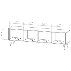Mobile Porta tv Beige Cashmere un Ripiano 4 Ante 187x40x83h cm, con Piedini - Kalorile