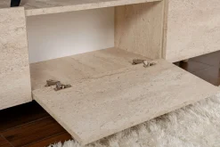 Mobile Porta tv Beige Marmo Antracite 3 Ante 3 Vani 180x31x42h cm, Apertura a Ribalta - Baluffi
