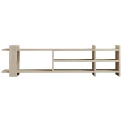 Mobile Porta tv Beige Marmo Beige Marmo 2 Ripiani 5 Vani 156x30x40h cm, Peso Supportato 40 kg - Zubiena