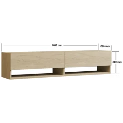 Mobile Porta tv Beige Marmo 2 Ripiani 2 Ante 141x30x31h cm, 4 Vani - Olmi