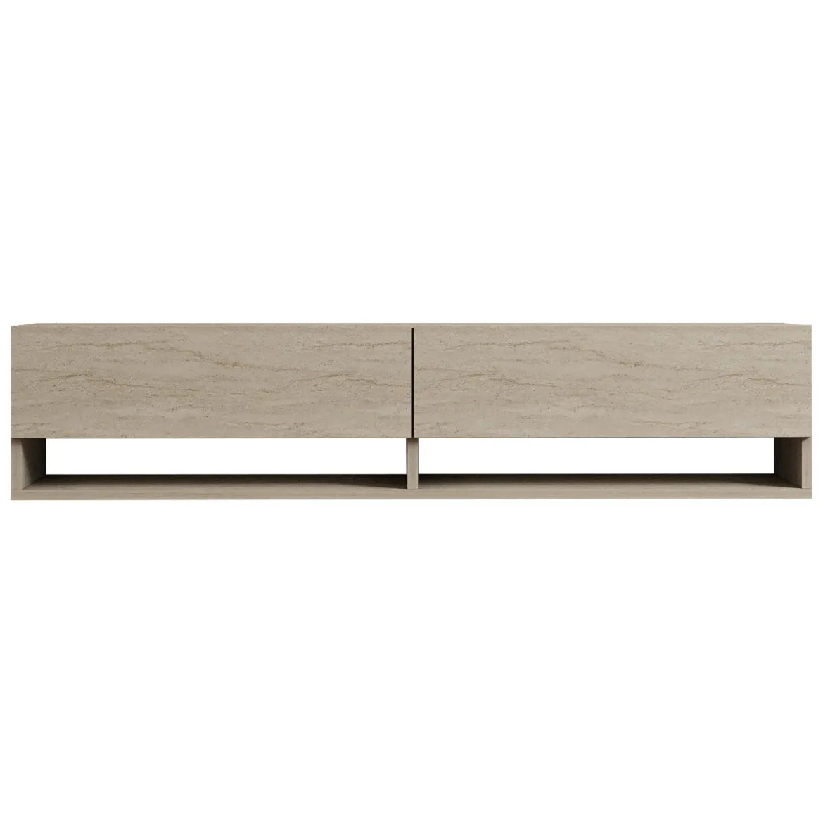 Mobile Porta tv Beige Marmo 2 Ripiani 2 Ante 141x30x31h cm, 4 Vani - Olmi