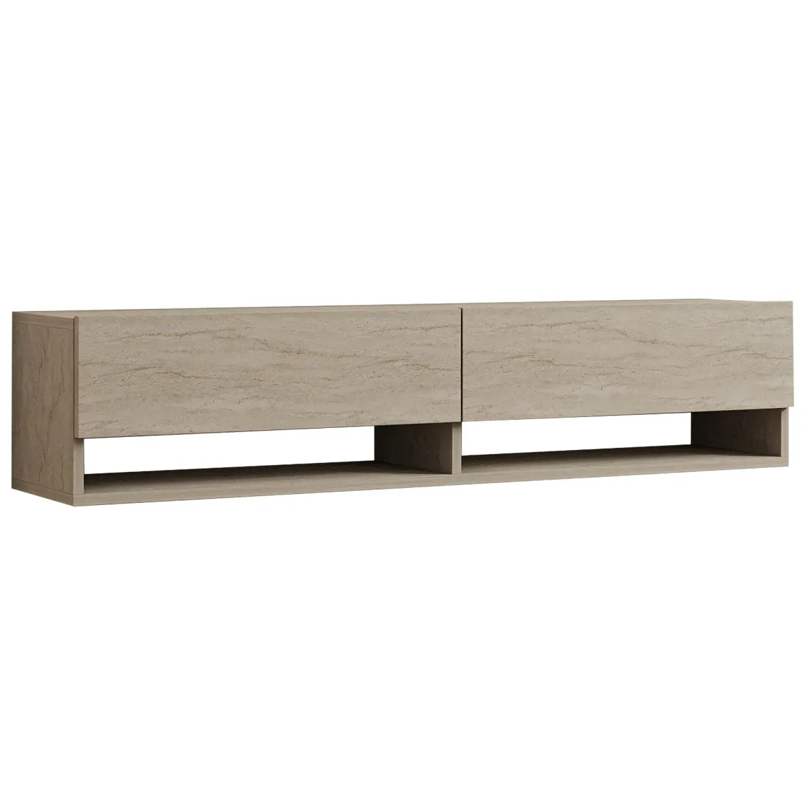 Mobile Porta tv Beige Marmo 2 Ripiani 2 Ante 141x30x31h cm, 4 Vani - Olmi