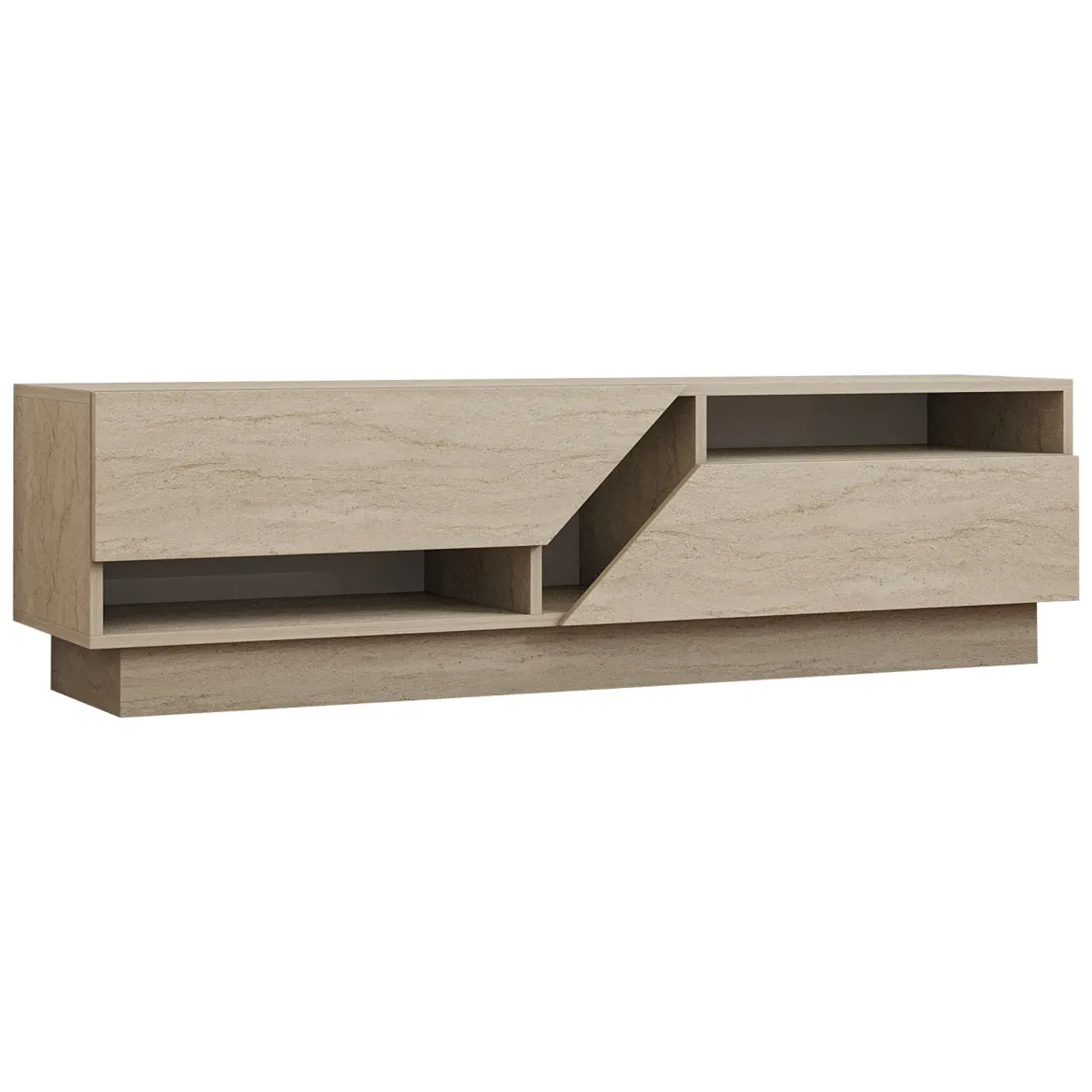 Mobile Porta tv Beige Marmo 2 Ripiani 2 Ante 160x40x45h cm, 5 Vani - Spilinga