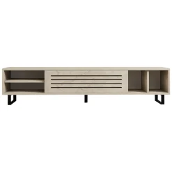 Mobile Porta tv Beige Marmo un Ripiano Un'anta 160x40x35h cm, 5 Vani - Sovico