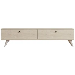 Mobile Porta tv Beige Marmo 2 Vani 2 Ante 160x25x40h cm, Apertura a Ribalta - Atestino