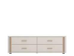 Mobile Porta tv Beige Marrone 4 Cassetti un Ripiano 176.5x40x52h cm, Apertura Scorrevole - Terenzo