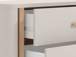 Mobile Porta tv Beige Marrone 4 Cassetti un Ripiano 176.5x40x52h cm, Apertura Scorrevole - Terenzo