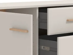 Mobile Porta tv Beige Marrone Rovere 2 Cassetti un Ripiano 154x41.5x50.5h cm, 2 Ante - Paduli