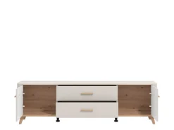 Mobile Porta tv Beige Marrone Rovere 2 Cassetti un Ripiano 179.5x40x52.5h cm, 2 Ante - Gosaldo