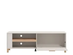 Mobile Porta tv Beige Marrone Rovere Modulabile un Ripiano 200x30x31h cm, 2 Ante - Sindia