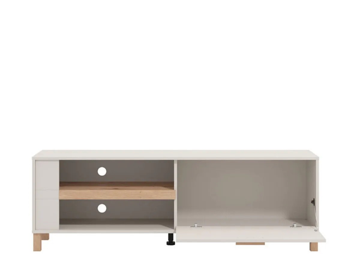 Mobile Porta tv Beige Marrone Rovere Modulabile un Ripiano 200x30x31h cm, 2 Ante - Sindia