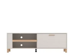 Mobile Porta tv Beige Marrone Rovere Modulabile un Ripiano 200x30x31h cm, 2 Ante - Sindia