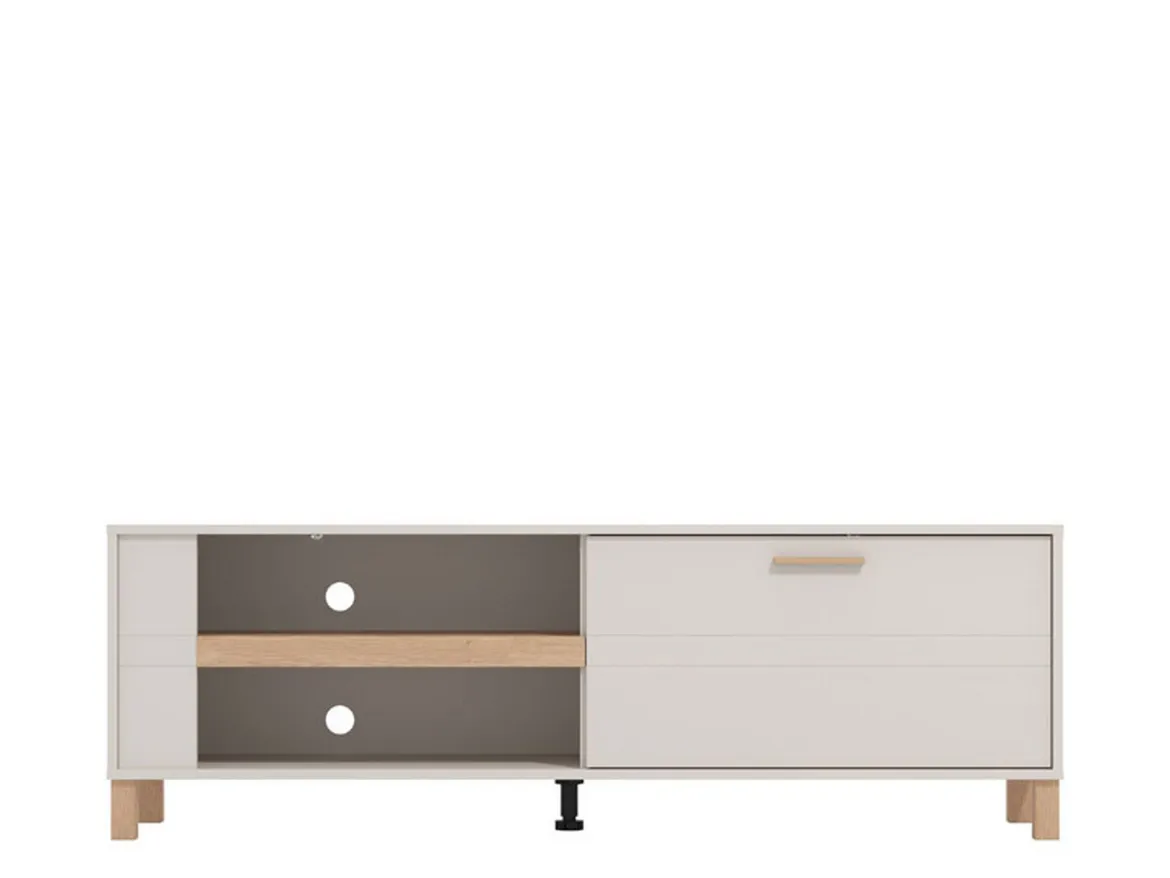 Mobile Porta tv Beige Marrone Rovere Modulabile un Ripiano 200x30x31h cm, 2 Ante - Sindia