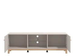 Mobile Porta tv Beige Marrone Rovere un Ripiano 2 Ante 154x41.5x50.5h cm, 4 Vani - Dosimo