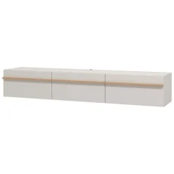 Mobile Porta tv Beige Marrone Rovere un Ripiano 3 Ante 192x41.5x32h cm, 3 Vani - Paitone