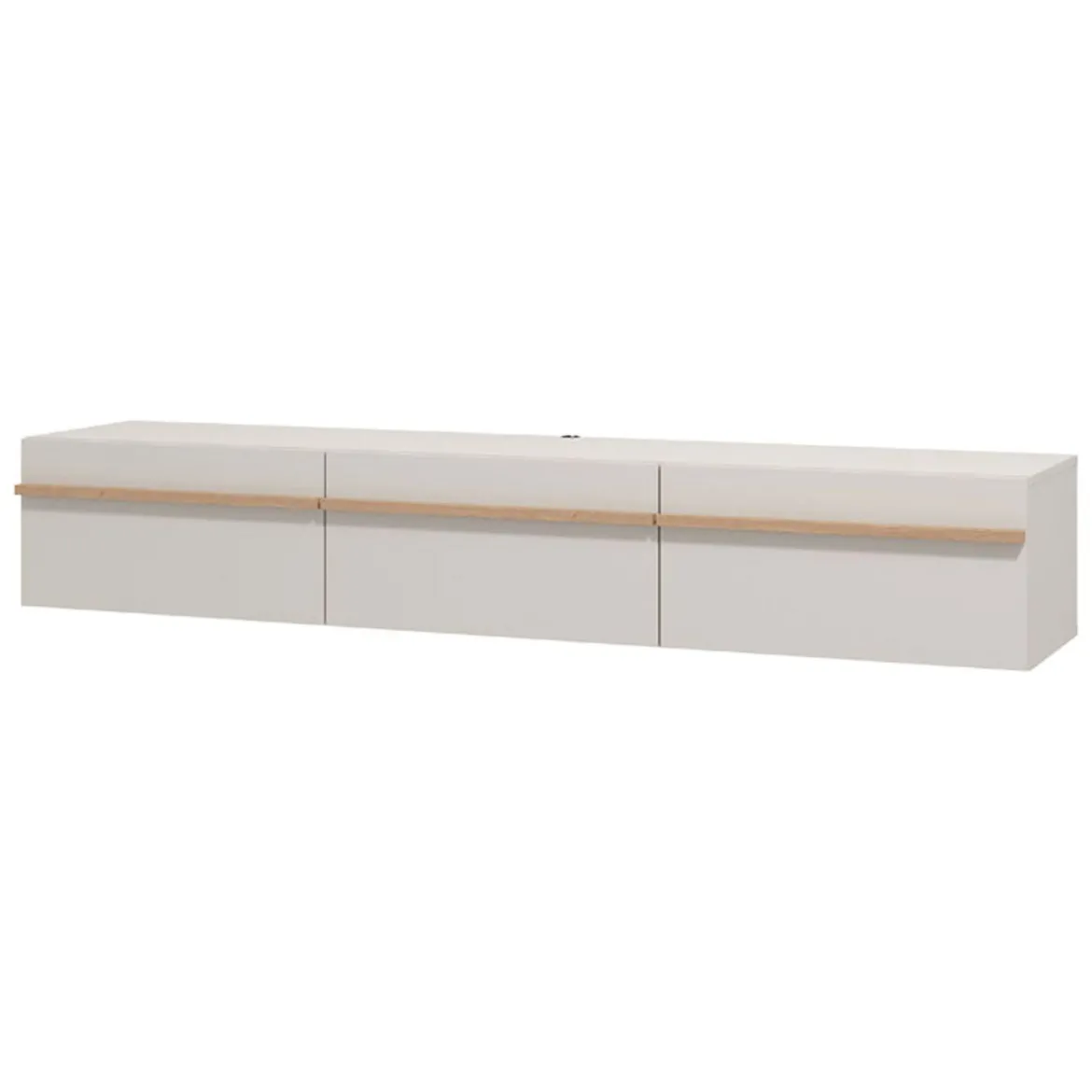 Mobile Porta tv Beige Marrone Rovere un Ripiano 3 Ante 192x41.5x32h cm, 3 Vani - Paitone