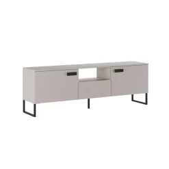 Mobile Porta tv Beige Nero un Cassetto Ripiani 155x40x69h cm, 2 Ante - Rabattone