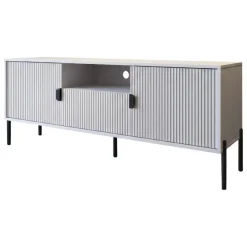 Mobile Porta tv Beige Nero un Cassetto Ripiani 155x40x69h cm, 2 Ante - Rabattone