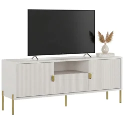 Mobile Porta tv Beige oro un Cassetto Ripiani 155x40x69h cm, 2 Ante - Rabattone