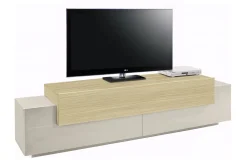 Mobile Porta tv Beige 3 Ripiani 4 Vani 240x45x51.5h cm, 3 Ante - Curino