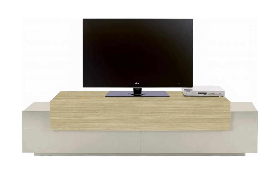 Mobile Porta tv Beige 3 Ripiani 4 Vani 240x45x51.5h cm, 3 Ante - Curino