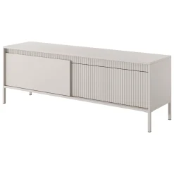 Mobile Porta tv Beige un Ripiano 2 Ante 154x40x53h cm, Anta Effetto Rigato - Kameza
