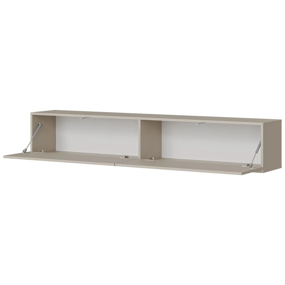 Mobile Porta tv Beige un Ripiano 2 Ante 180x40x60h cm, Caminetto Incluso - Silvi
