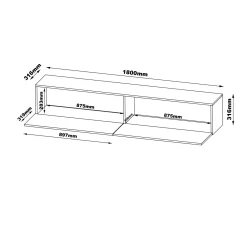 Mobile Porta tv Beige un Ripiano 2 Ante 180x40x60h cm, Caminetto Incluso - Silvi