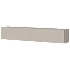 Mobile Porta tv Beige un Ripiano 2 Ante 180x40x60h cm, Caminetto Incluso - Silvi