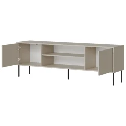 Mobile Porta tv Beige un Ripiano 2 Ante 4180x40x60h cm, con Piedini in Metallo - Rainerio