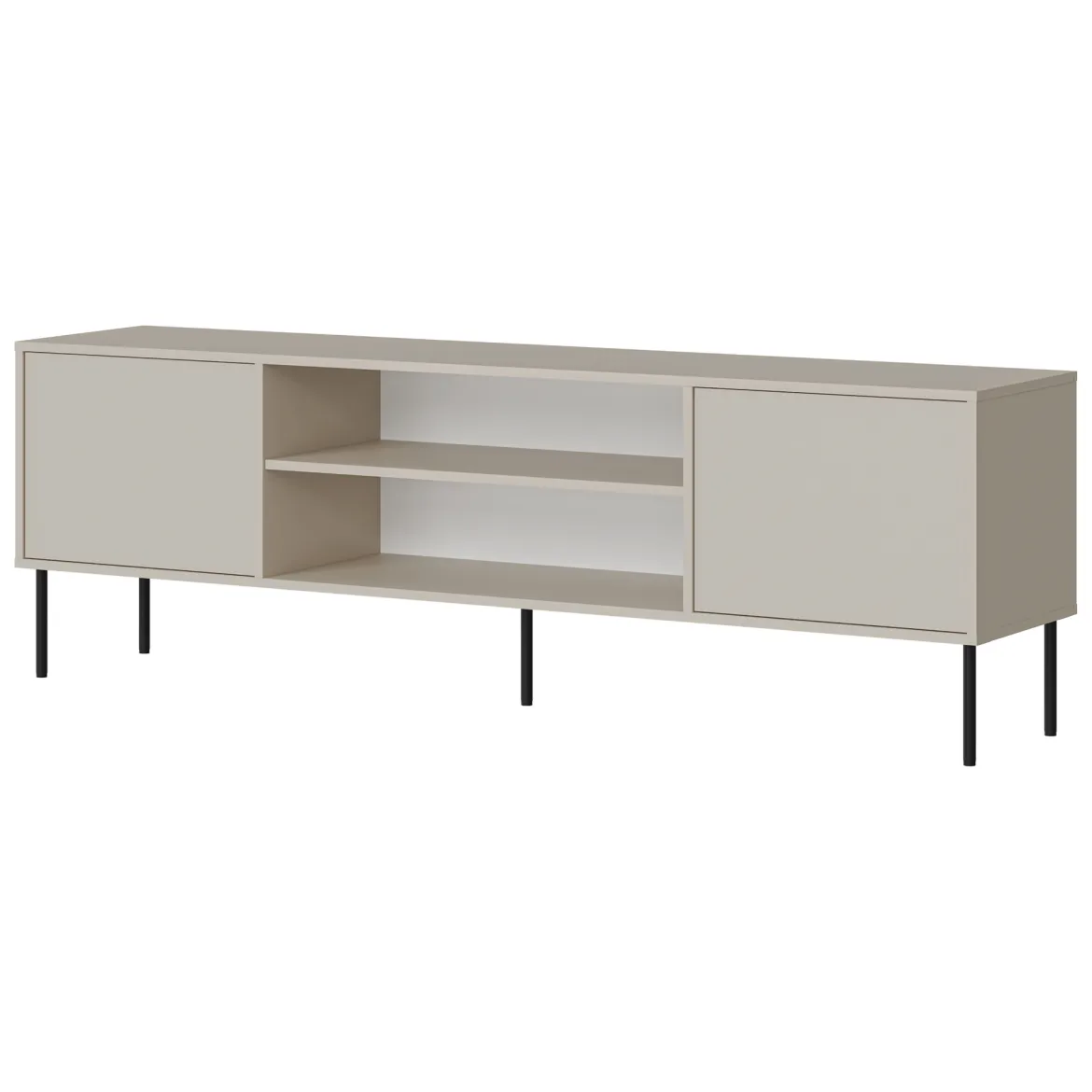 Mobile Porta tv Beige un Ripiano 3 Ante 200x40x60h cm, Anta Dettaglio Vetro - Fiuggi