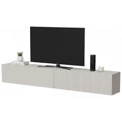 Mobile Porta tv Beige un Ripiano Modulabile 200x30x31h cm, 4 Vani - Sindia