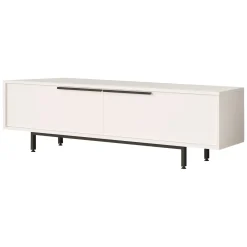 Mobile Porta tv Bianco 2 Ante 2 Vani 160x36x45h cm, Apertura a Ribalta - Palmi