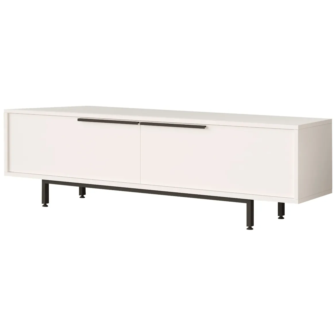 Mobile Porta tv Bianco 2 Ante 2 Vani 160x36x45h cm, Apertura a Ribalta - Palmi