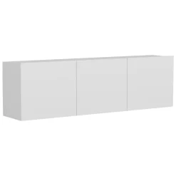 Mobile Porta tv Bianco 3 Ante 3 Vani 150x31x44h cm, Apertura Battente - Osidda