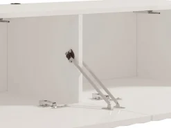 Mobile Porta tv Bianco Crema Beige un Ripiano 2 Ante 128x42x32h cm, 2 Vani - Vetto