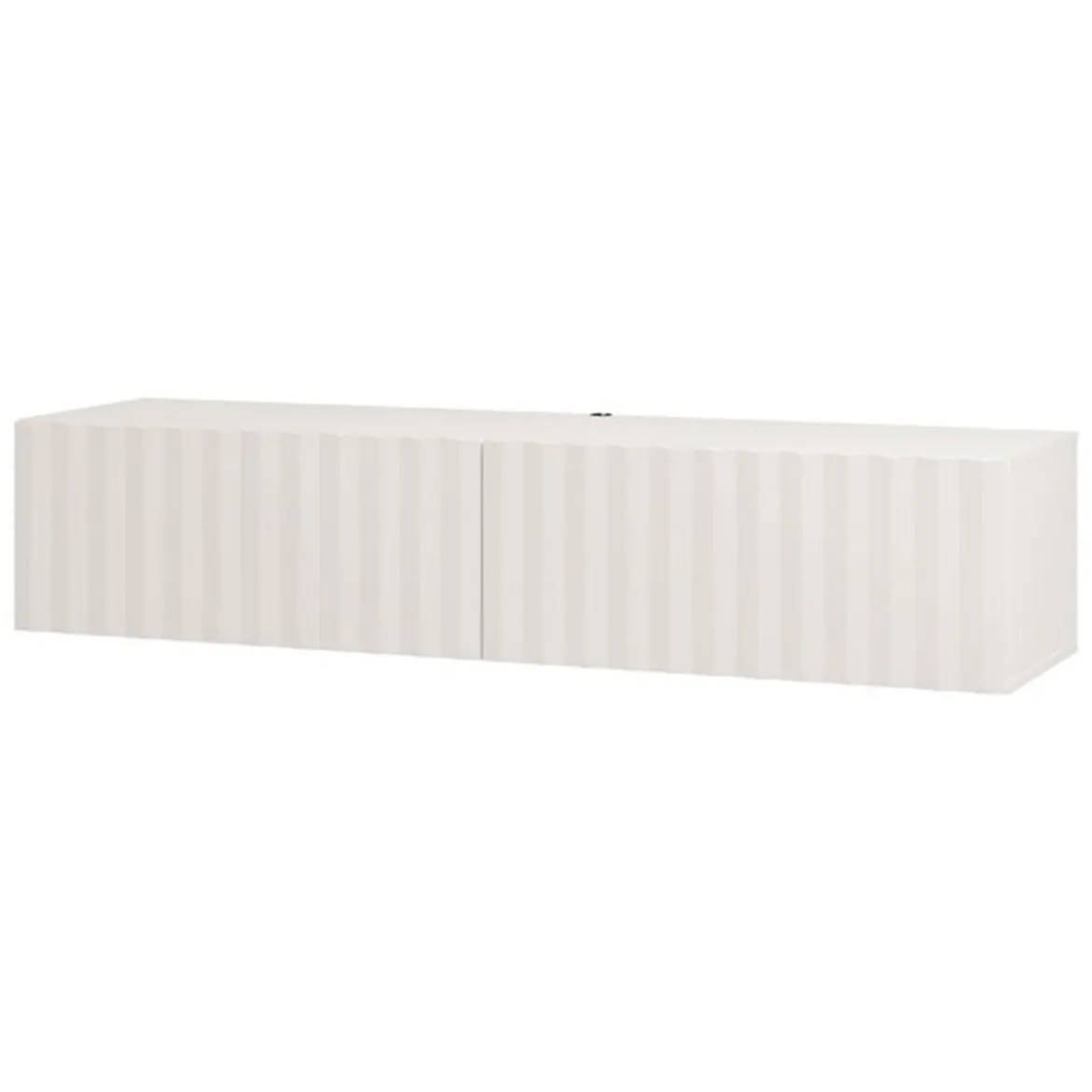Mobile Porta tv Bianco Crema Beige un Ripiano 2 Ante 154x42x32h cm, 2 Vani - Maderno