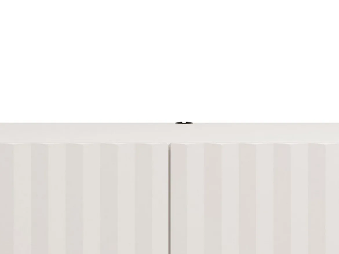 Mobile Porta tv Bianco Crema Beige un Ripiano 2 Ante 154x42x32h cm, 2 Vani - Maderno