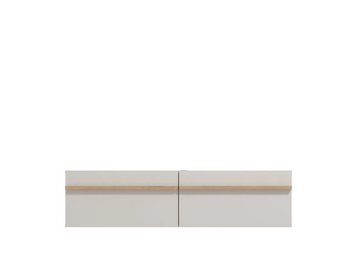Mobile Porta tv Bianco Crema Marrone Rovere un Ripiano 2 Vani 128x41.5x32h cm, 2 Ante - Sirolo