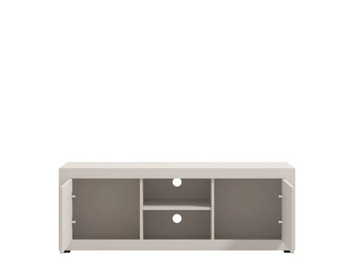 Mobile Porta tv Bianco Crema Nero un Cassetto 2 Ripiani 151x40x52h cm, 2 Ante - Corciano