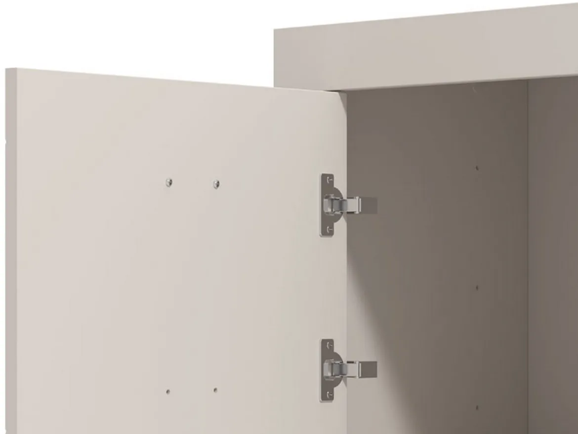 Mobile Porta tv Bianco Crema Nero 2 Ripiani 2 Ante 147.5x41.5x53.5h cm, 4 Vani - Sillaro